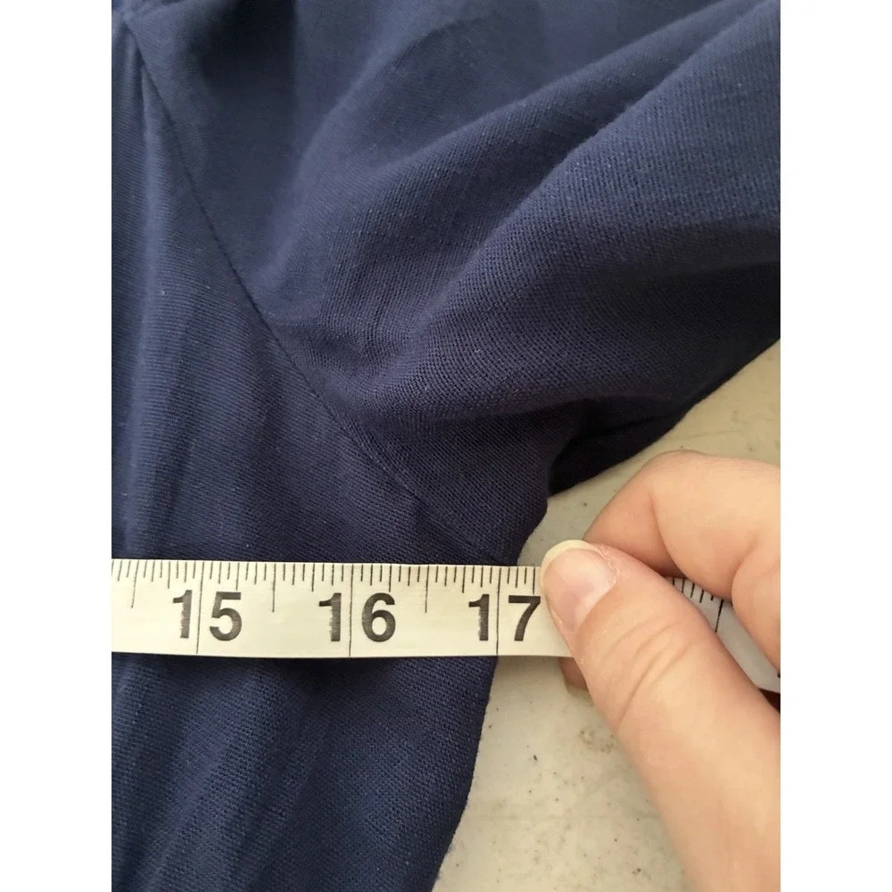 New Baltic Born Tired Long Sleeve Maxi Dress Square Neck Line Sz Small Navy Blue